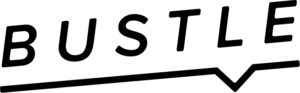 The publication name "BUSTLE" appears in capital letters, with a line underneath that is straight except for a small dip that looks like a "v" under the letter "L"