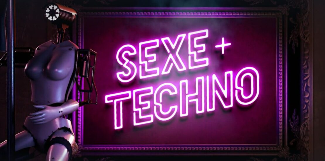 Robotic female figure dances around a pole in opening from French Canadian sex tech documentary TV series Sexe+Techno.